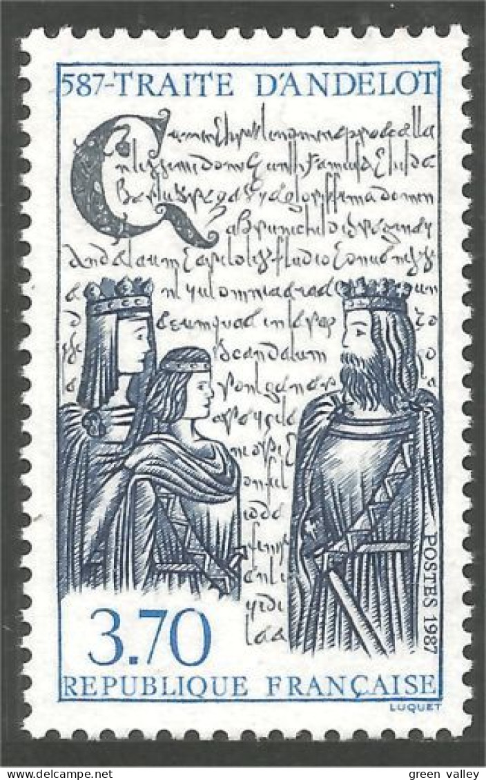 355 France Yv 2500 Traité Andelot Middle Ages Costumes Moyen-âge MNH ** Neuf SC (2500-1e) - Disfraces