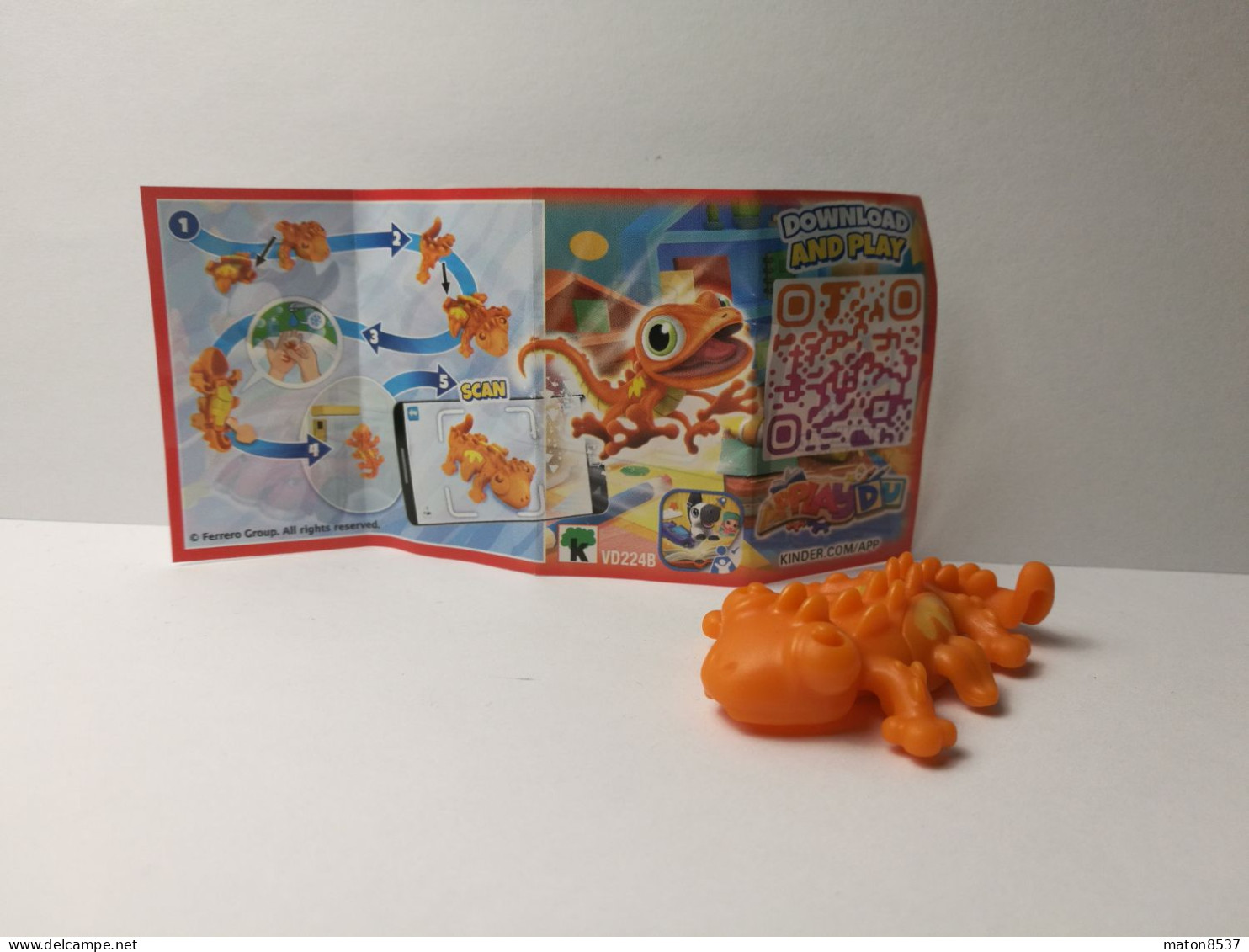 Kinder : MPG VD224-B  Sticky Gecko 2022 - Orange Gecko + BPZ - Inzetting