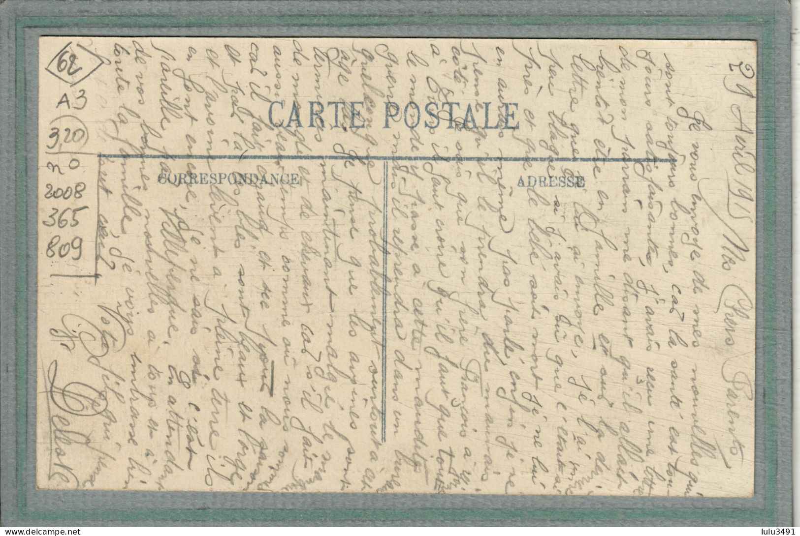 CPA (62) BETHUNE - Mots Clés: Canal De Béthune à Grand Gabarit, Chemin De Halage, écluse , Péniche, Quai - 1917 - Bethune
