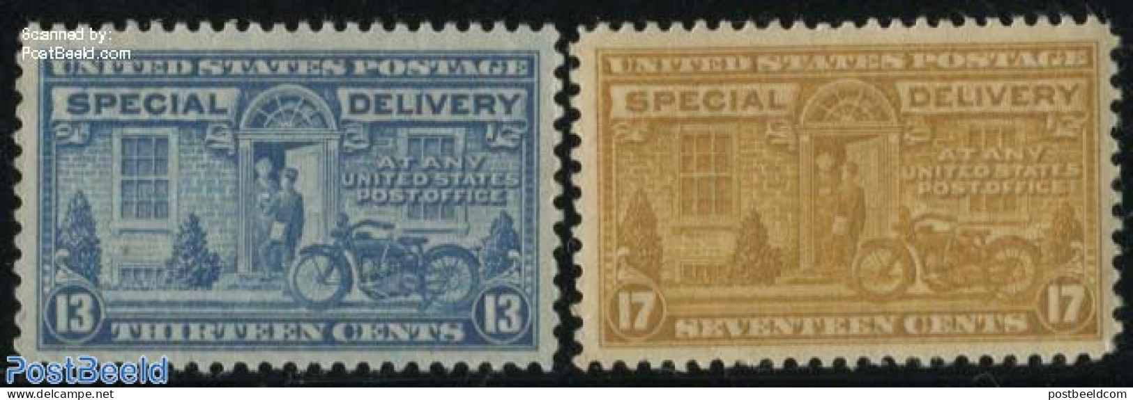 United States Of America 1944 Special Delivery 2v, Mint NH, Transport - Post - Motorcycles - Ungebraucht