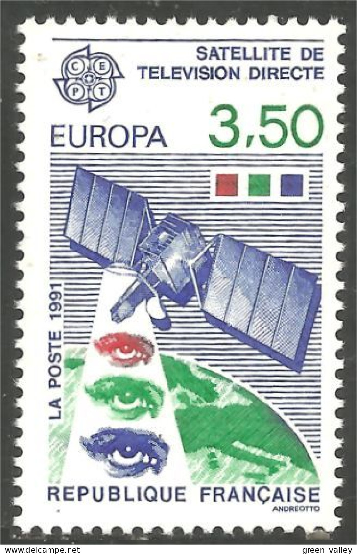 356 France Yv 2697 Satellite Oeil Eye Terre Map Carte MNH ** Neuf SC (2697-1b) - 1981