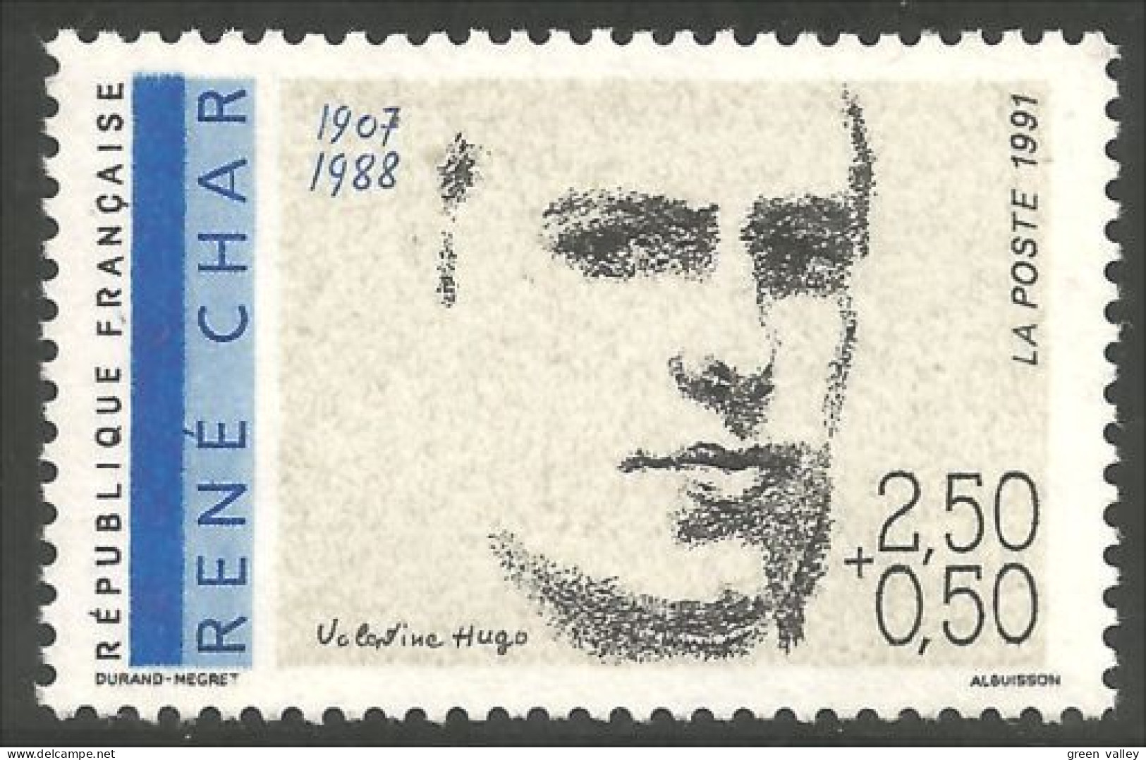 356 France Yv 2686 René Char Poète Écrivain Writer MNH ** Neuf SC (2686-1b) - Ecrivains