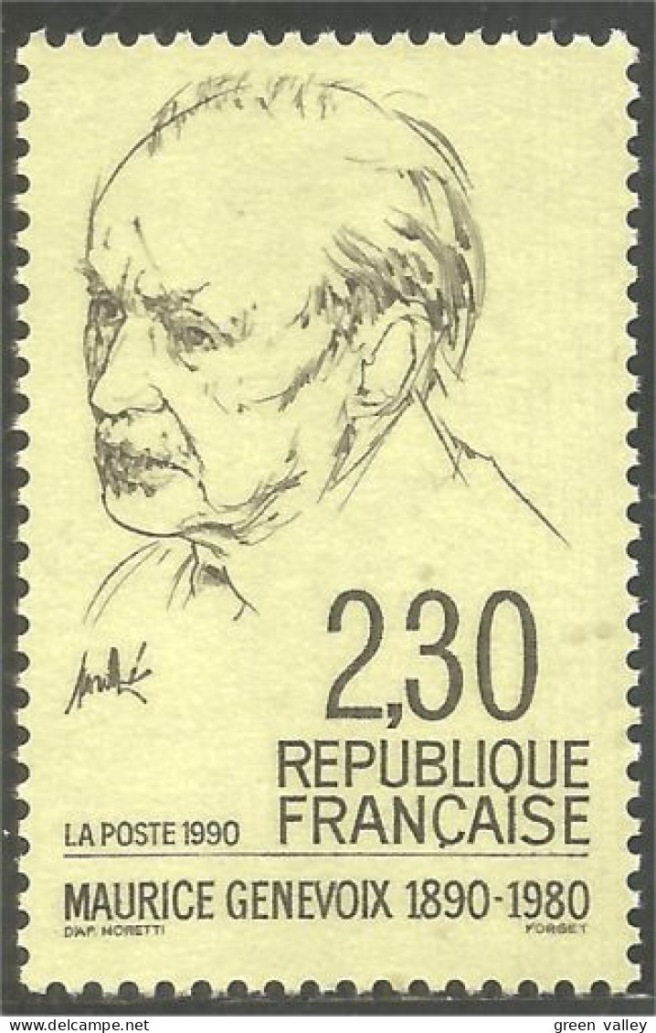 356 France Yv 2671 Maurice Genevois Ecrivain Writer MNH ** Neuf SC (2671-1b) - Schrijvers