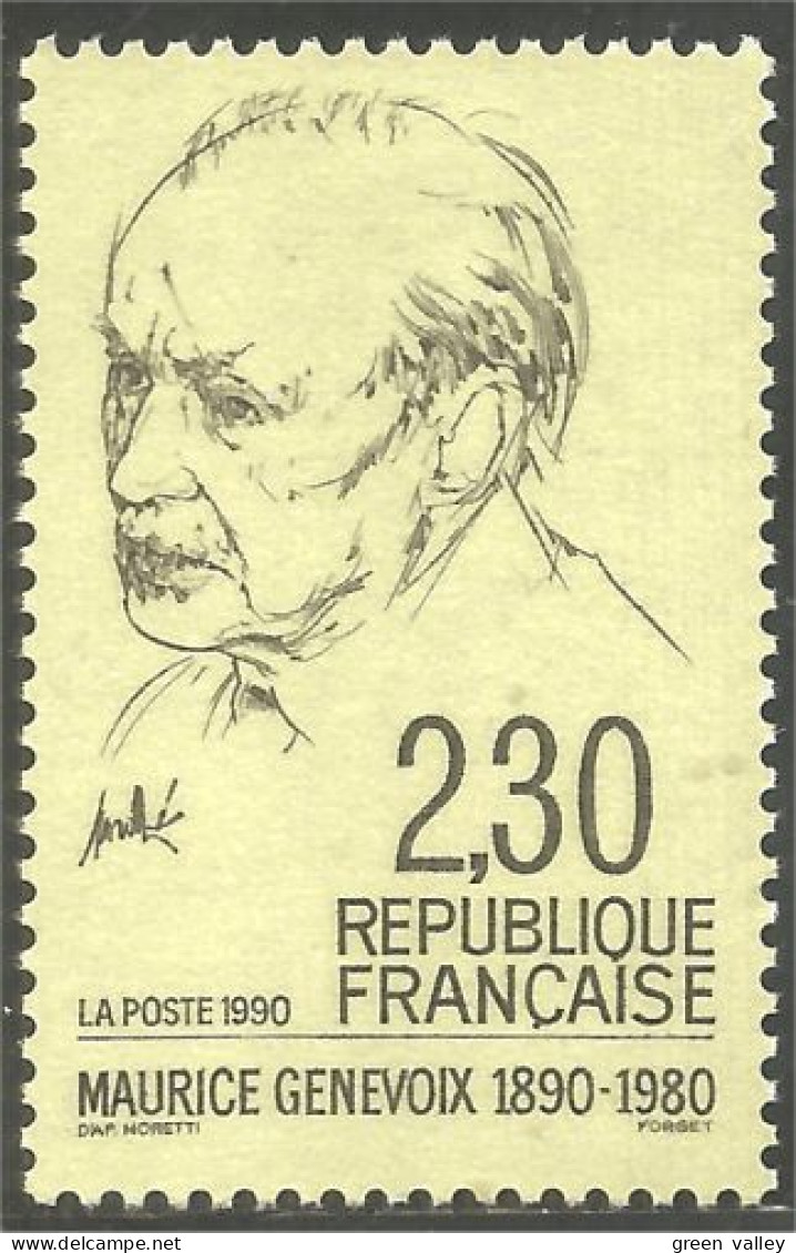 356 France Yv 2671 Maurice Genevois Ecrivain Writer MNH ** Neuf SC (2671-1b) - Ecrivains