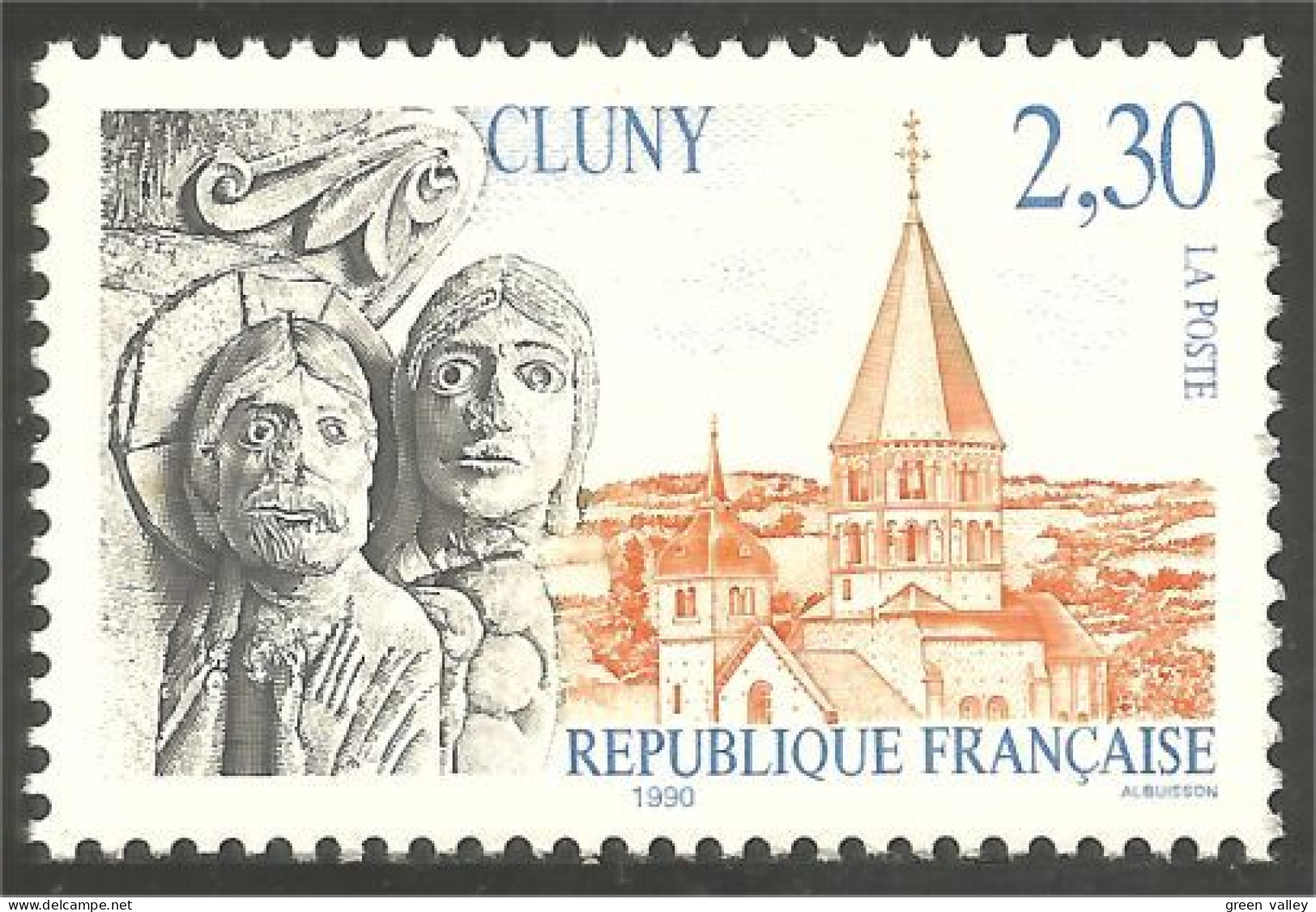 356 France Yv 2657 Abbaye Cluny Abbey Church MNH ** Neuf SC (2657-1b) - Abadías Y Monasterios