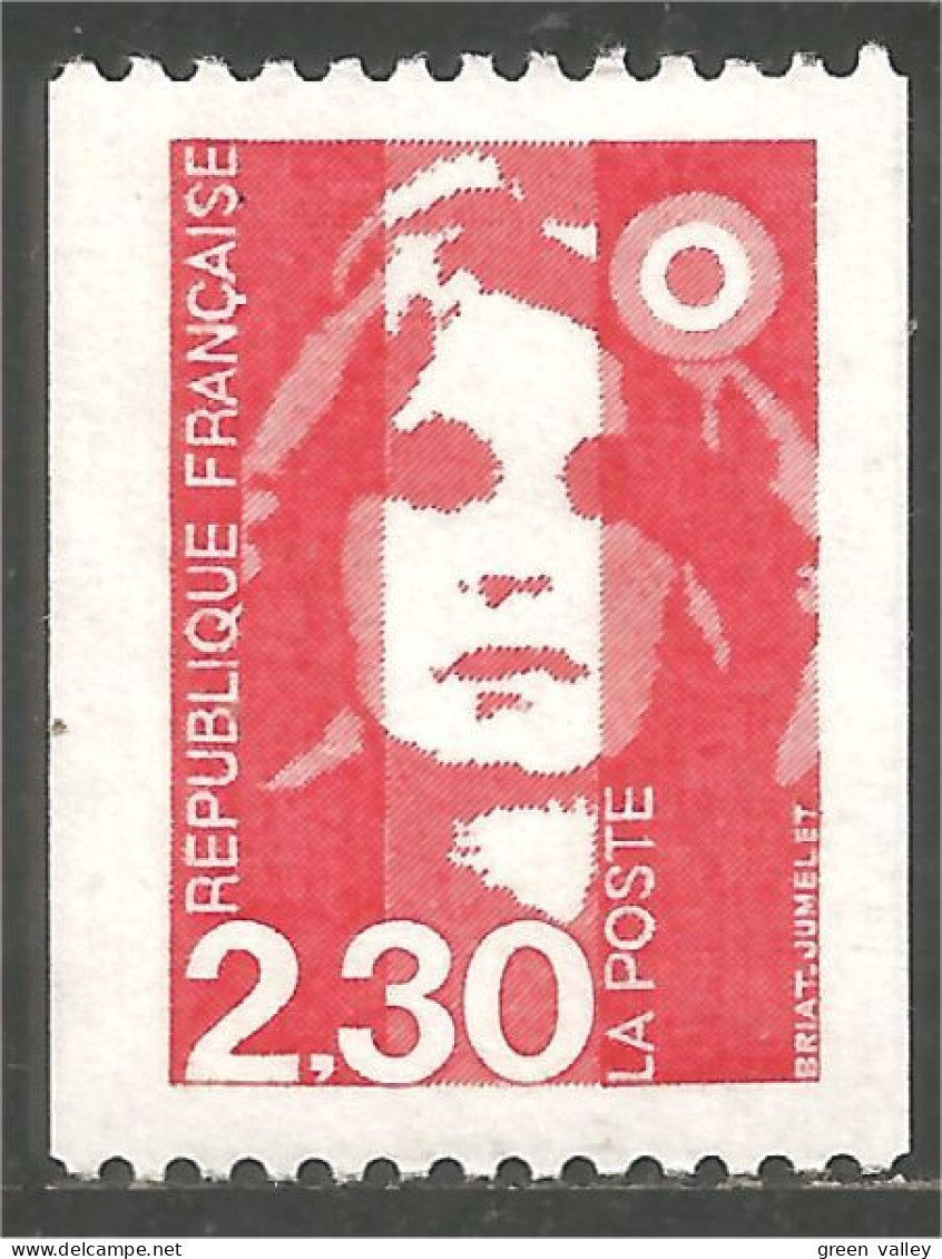 356 France Yv 2628 Marianne Bicentenaire 2f 30 Rouge Roulette Coil MNH ** Neuf SC (2628-1b) - 1989-1996 Marianne (Zweihunderjahrfeier)