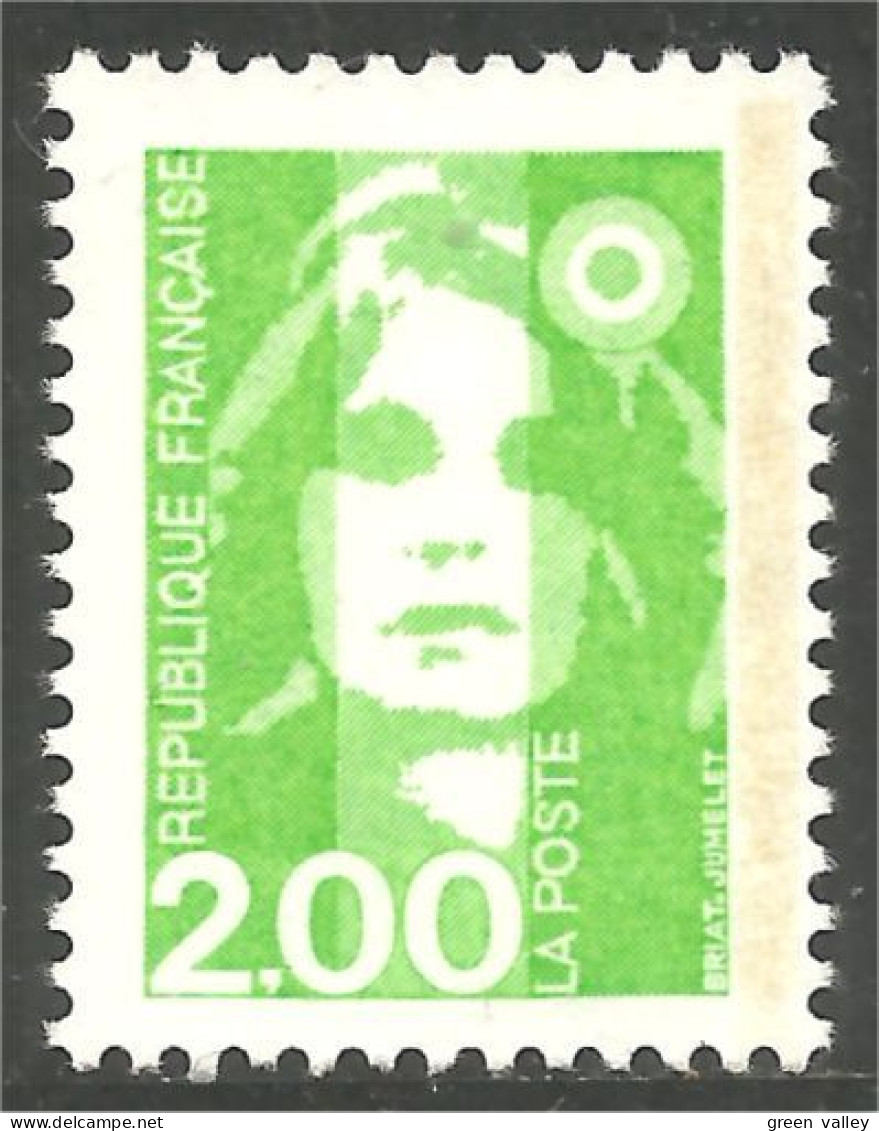 356 France Yv 2621 Marianne Bicentenaire 2f Vert MNH ** Neuf SC (2621-1b) - 1989-1996 Marianne (Zweihunderjahrfeier)