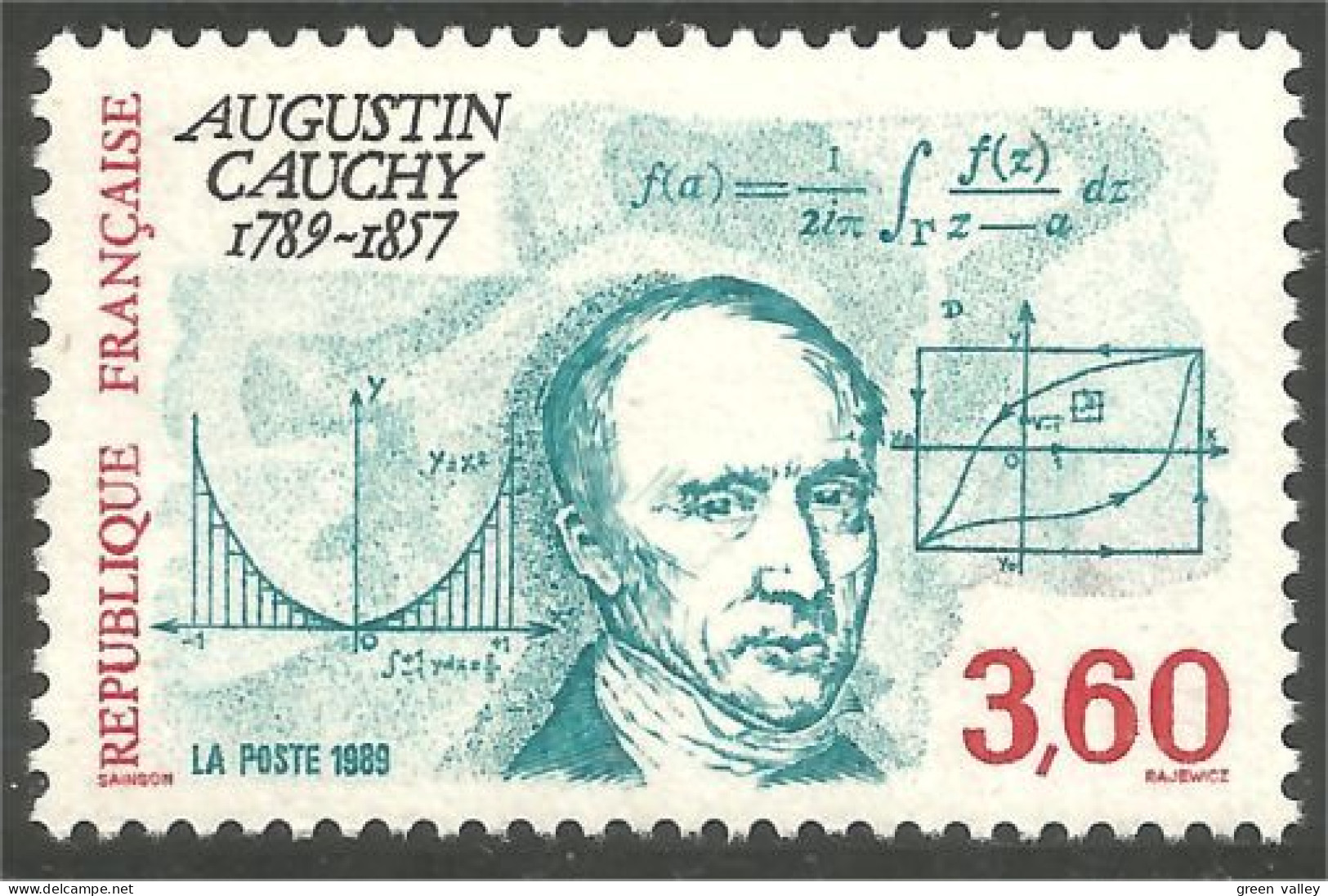 356 France Yv 2610 Augustin Cauchy Mathematicien Mathematician MNH ** Neuf SC (2610-1c) - Sonstige & Ohne Zuordnung