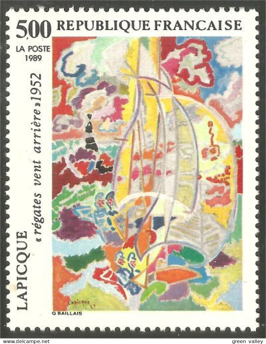 356 France Yv 2606 Tableau Régates Vent Arrière Lapicque Bateau MNH ** Neuf SC (2606-1) - Schiffe