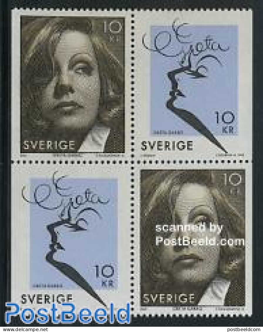 Sweden 2005 Greta Garbo 4v [+] (from Booklet, Mint NH, Performance Art - Various - Movie Stars - Joint Issues - Ongebruikt