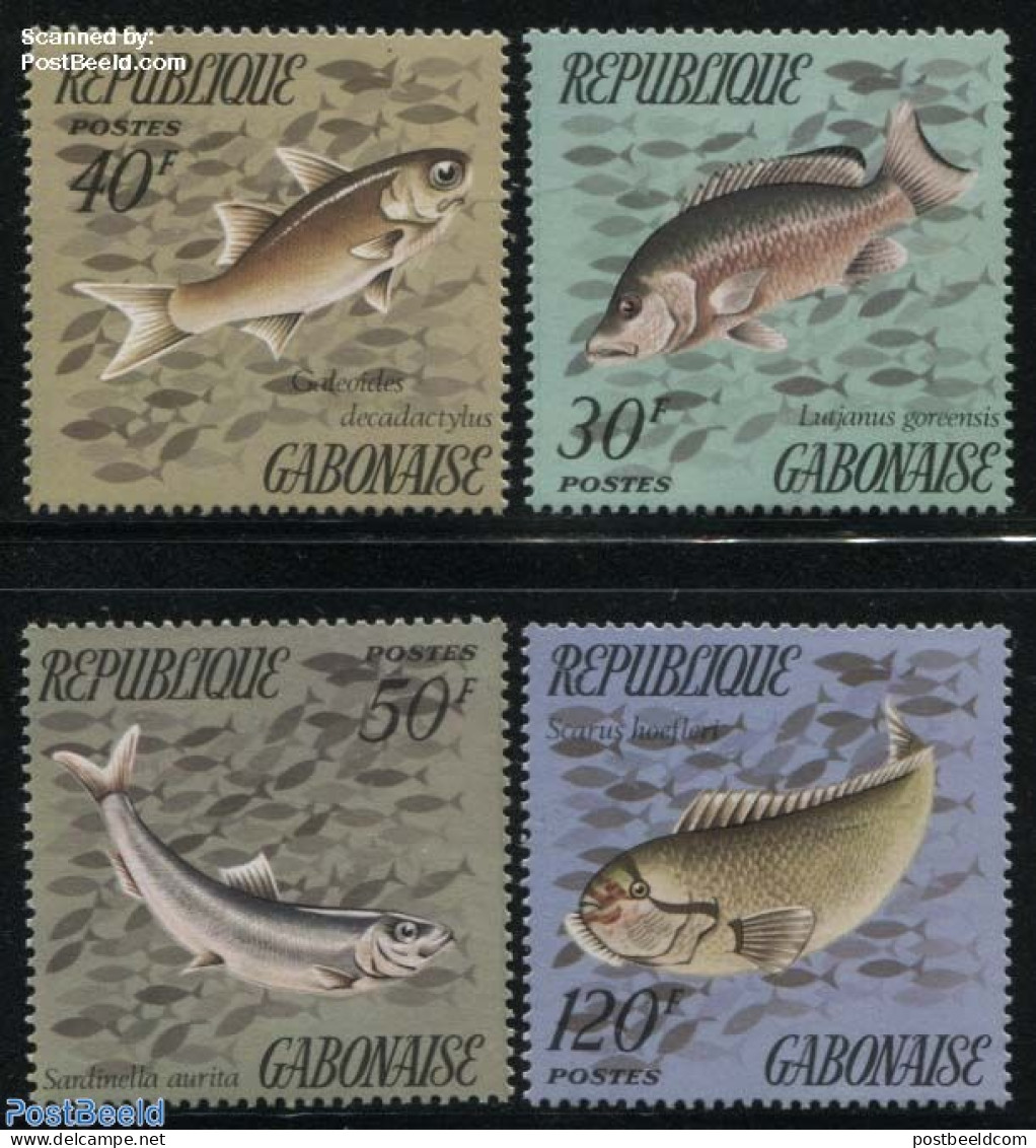 Gabon 1975 Fish 4v, Mint NH, Nature - Fish - Neufs