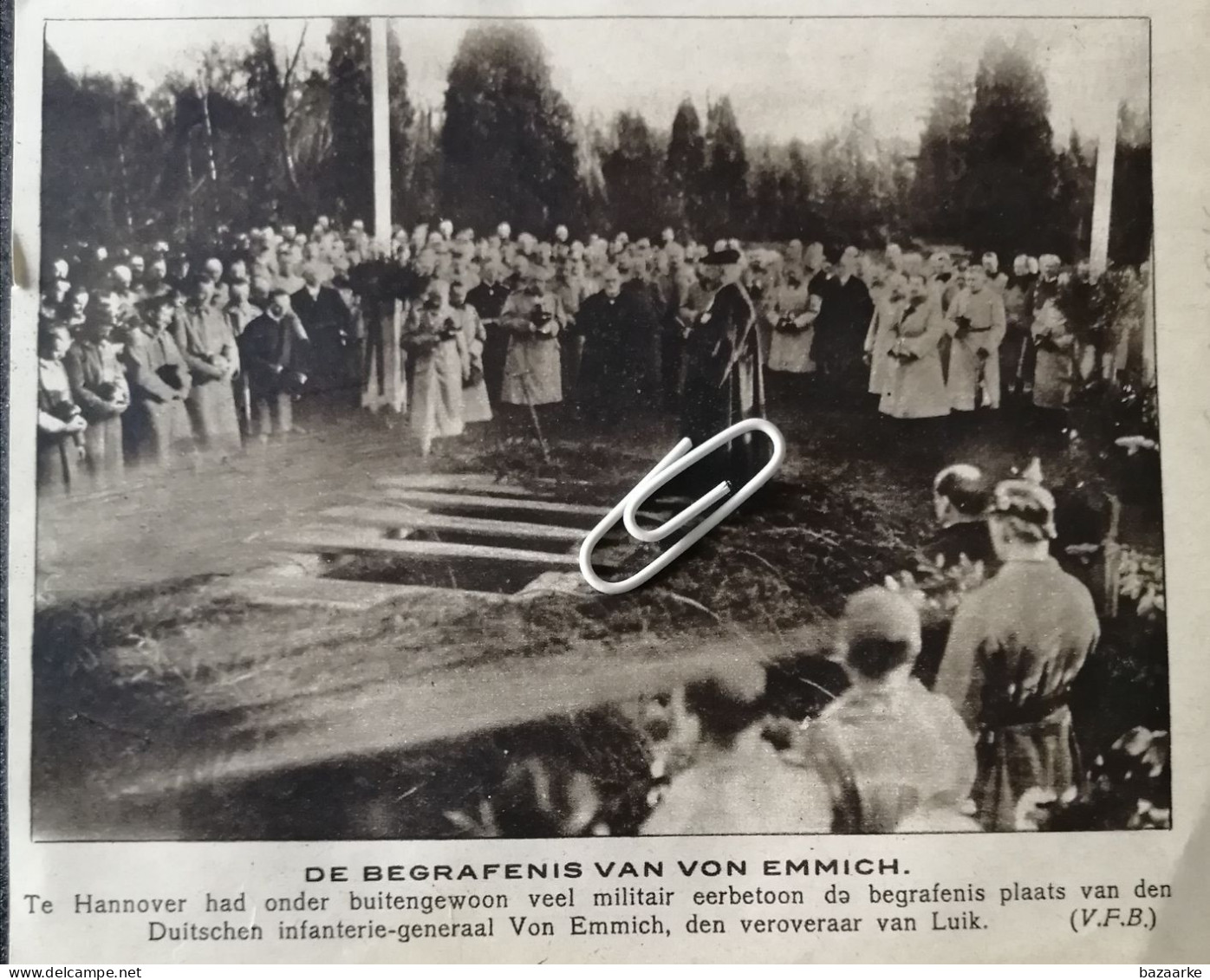 HANNOVER 1916 / DE BEFRAFENIS VAN  DE DUITSE INFANTERIE-GENERAAL VON EMMICH  / DEN VEROVERAAR VAN LUIK - Ohne Zuordnung