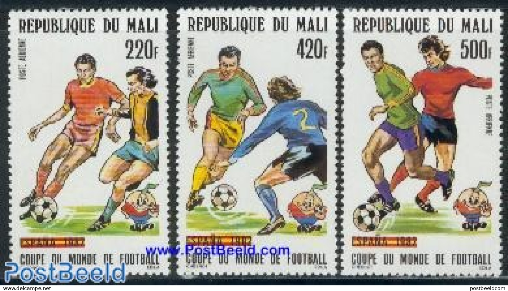 Mali 1982 World Cup Football 3v, Mint NH, Sport - Football - Malí (1959-...)