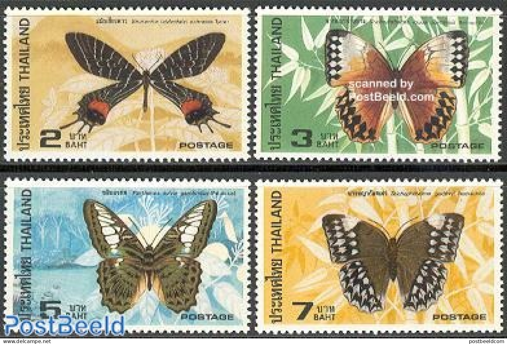 Thailand 1984 Butterflies 4v, Mint NH, Nature - Butterflies - Thailand