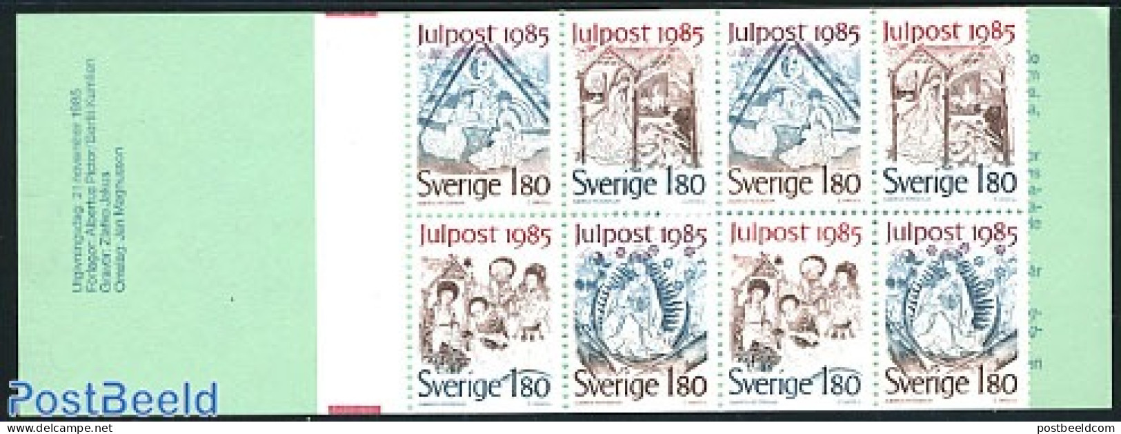 Sweden 1985 Christmas Booklet, Mint NH, Religion - Christmas - Stamp Booklets - Unused Stamps