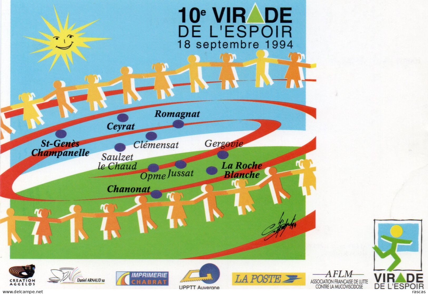 CLB - ATHLETISME - CPM - PUY DE DOME - ROMAGNAT - 10 EME VIRADE DE L'ESPOIR - 18 SEPTEMBRE 1994 - Atletismo