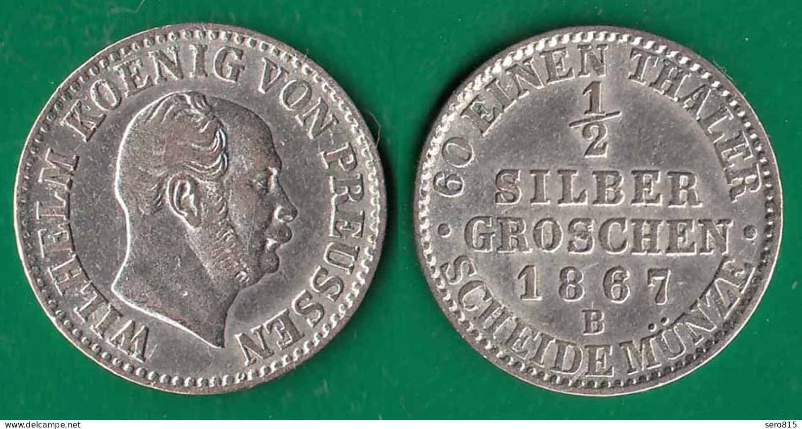 Brandenburg-Preussen 1/2 Silbergroschen 1867 B Wilhelm I. 1861-1888.   (32536 - Piccole Monete & Altre Suddivisioni