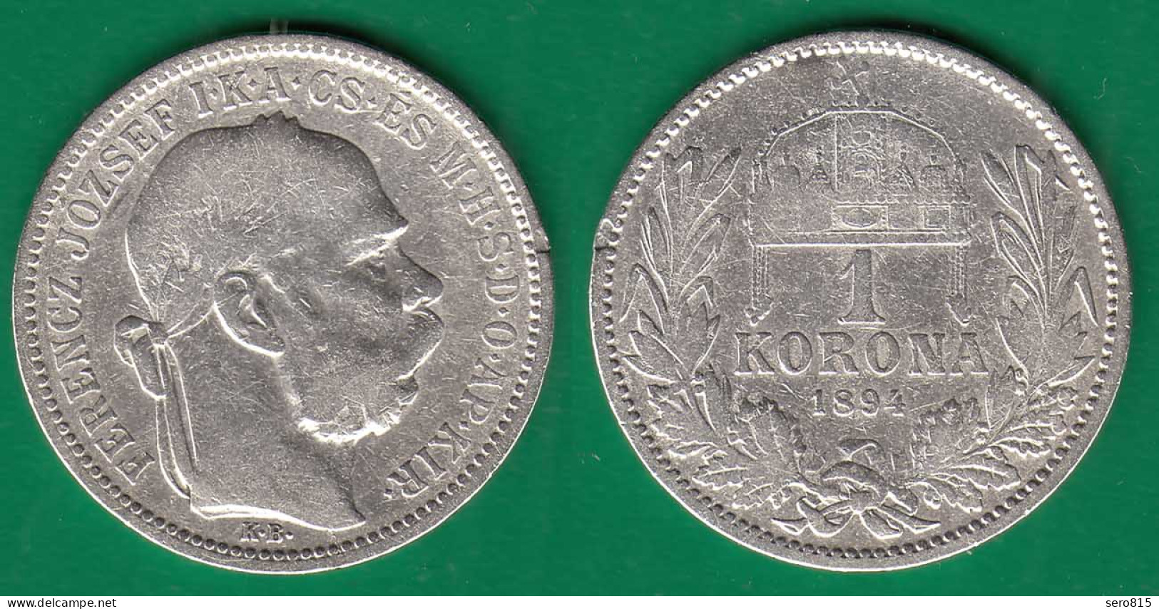 Österreich - Austria 1 Korona Silber Münze 1894 Kaiser Franz Joseph I.    (32539 - Oostenrijk