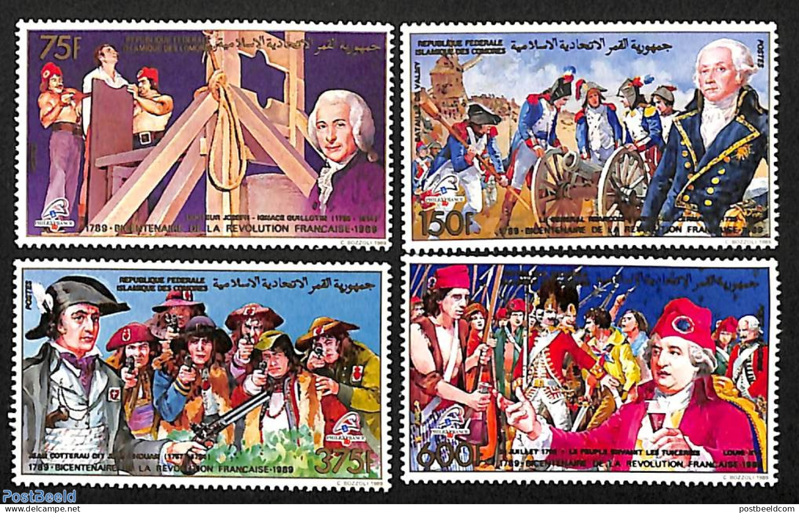 Comoros 1989 French Revolution 4v, Mint NH, History - Various - History - Mills (Wind & Water) - Windmills