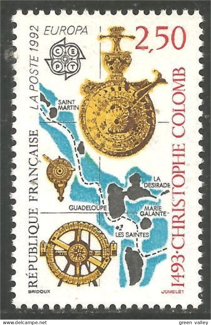 357 France Yv 2755 Europa Amérique Colomb Carte Map MNH ** Neuf SC (2755-1b) - Geographie