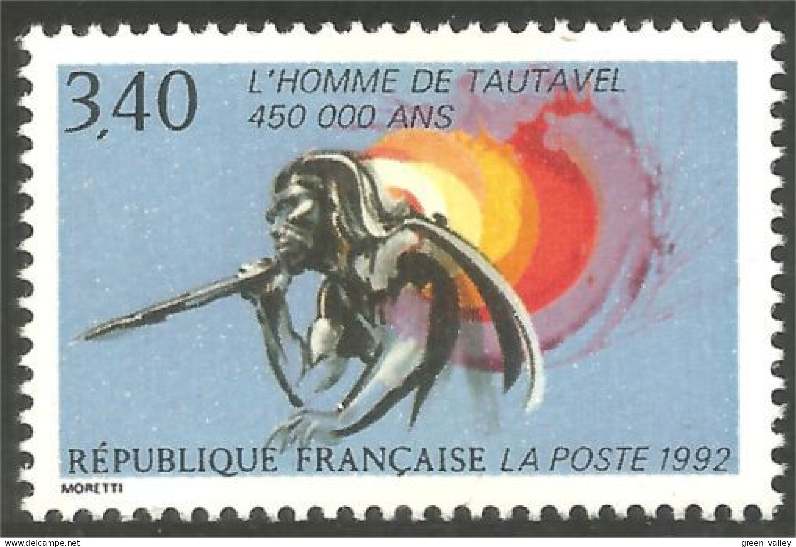 357 France Yv 2759 Homme Tautavel Javelot Javelin MNH ** Neuf SC (2759-1) - Vor- Und Frühgeschichte