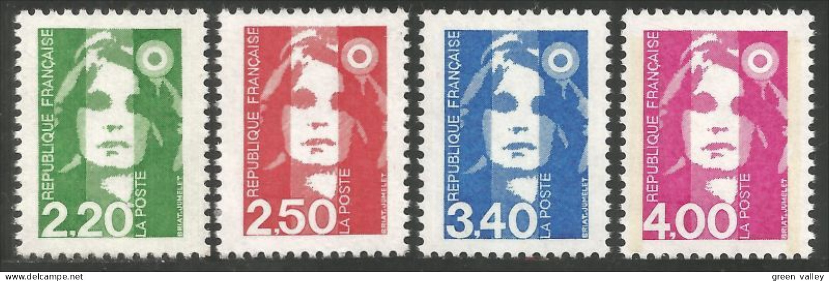 357 France Yv 2714-2717 Marianne Bicentenaire D Vert Green MNH ** Neuf SC (2714-2717-1b) - 1989-1996 Marianne Du Bicentenaire