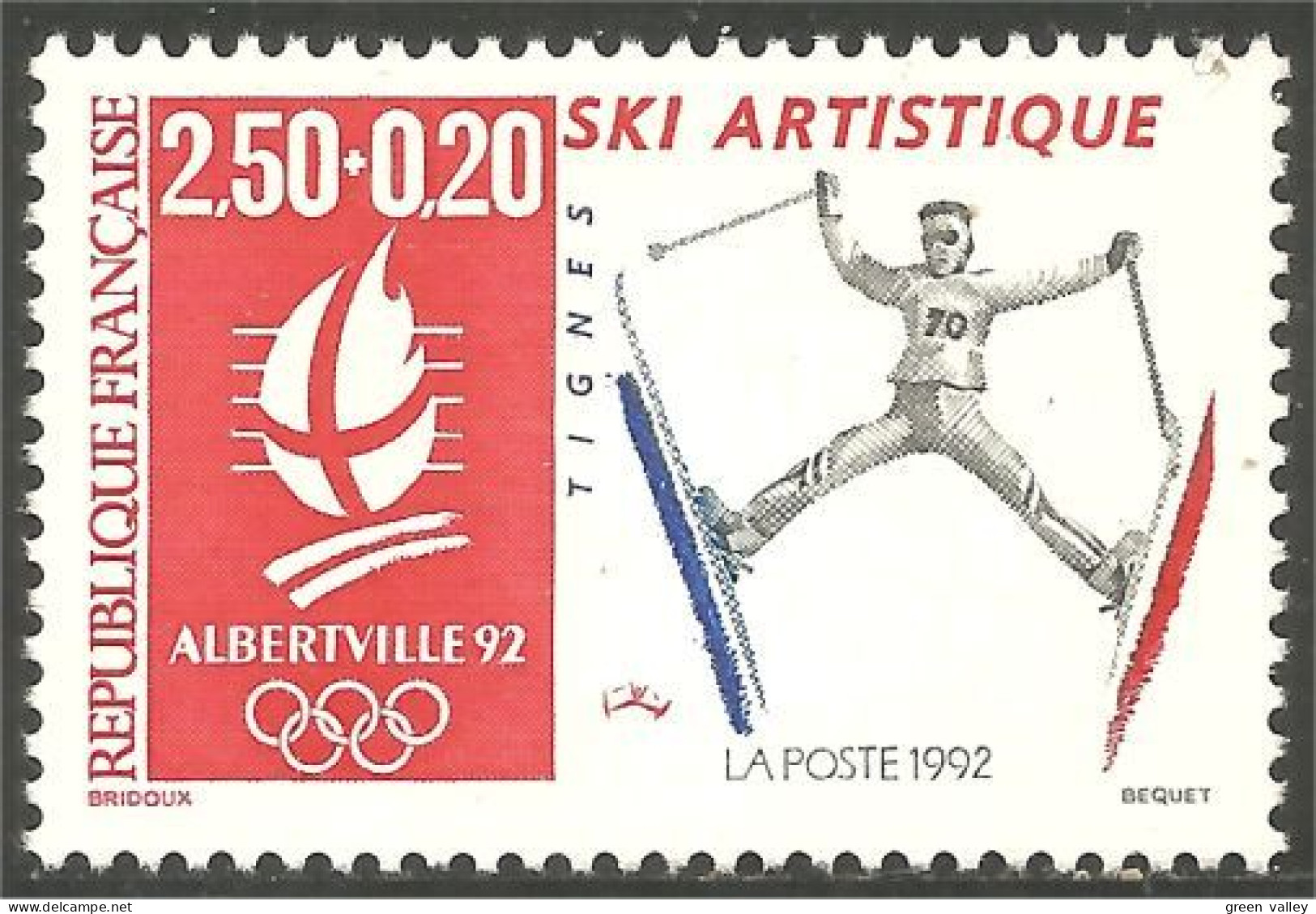 357 France Yv 2709 Jeux Olympiques Albertville Ski Acrobatique MNH ** Neuf SC (2709-1c) - Sci