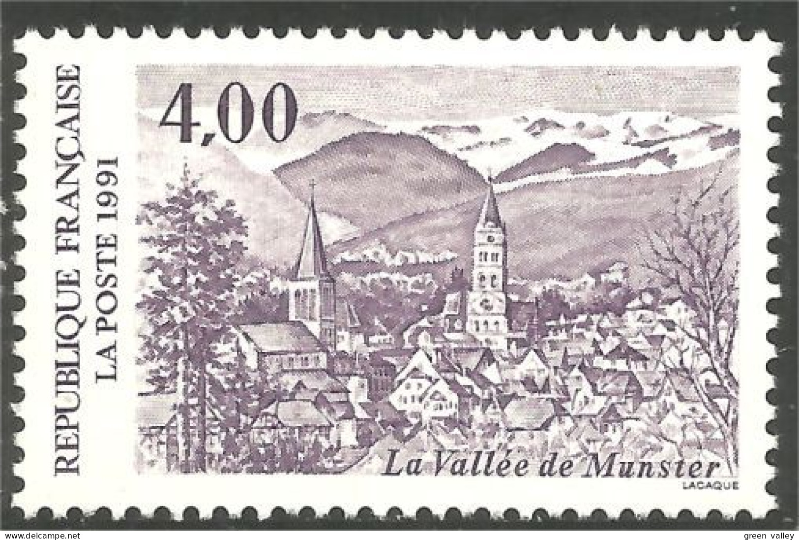 357 France Yv 2707 Vallée De Munster Valley Eglise Church Kirche MNH ** Neuf SC (2707-1c) - Sonstige & Ohne Zuordnung