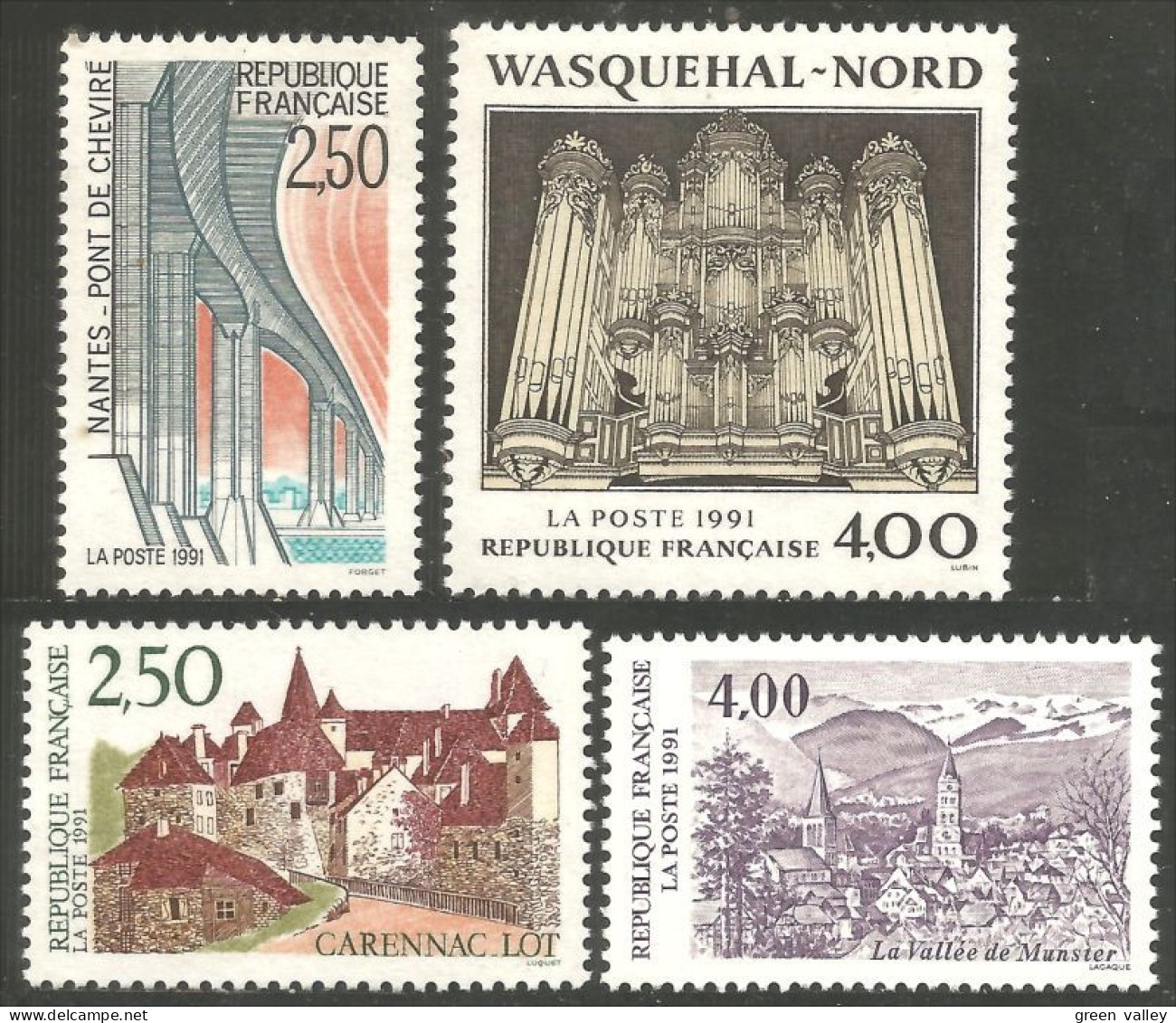 357 France Yv 2704-2707 Tourisme 1991 MNH ** Neuf SC (2704-2707-1b) - Monuments