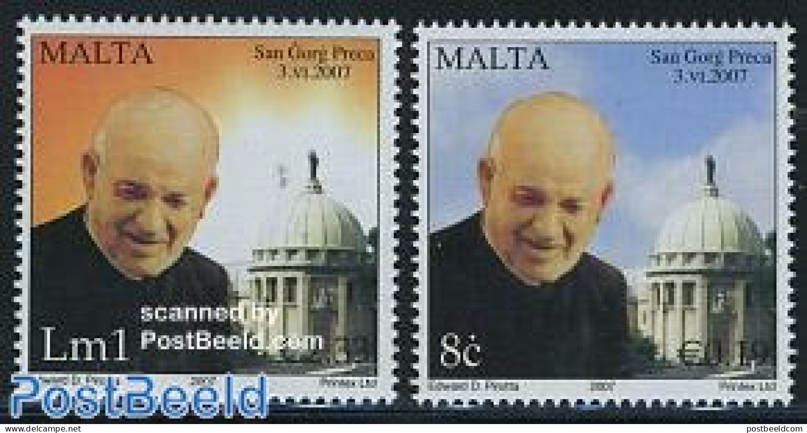 Malta 2007 San Georg Preca 2v, Mint NH, Religion - Religion - Malta