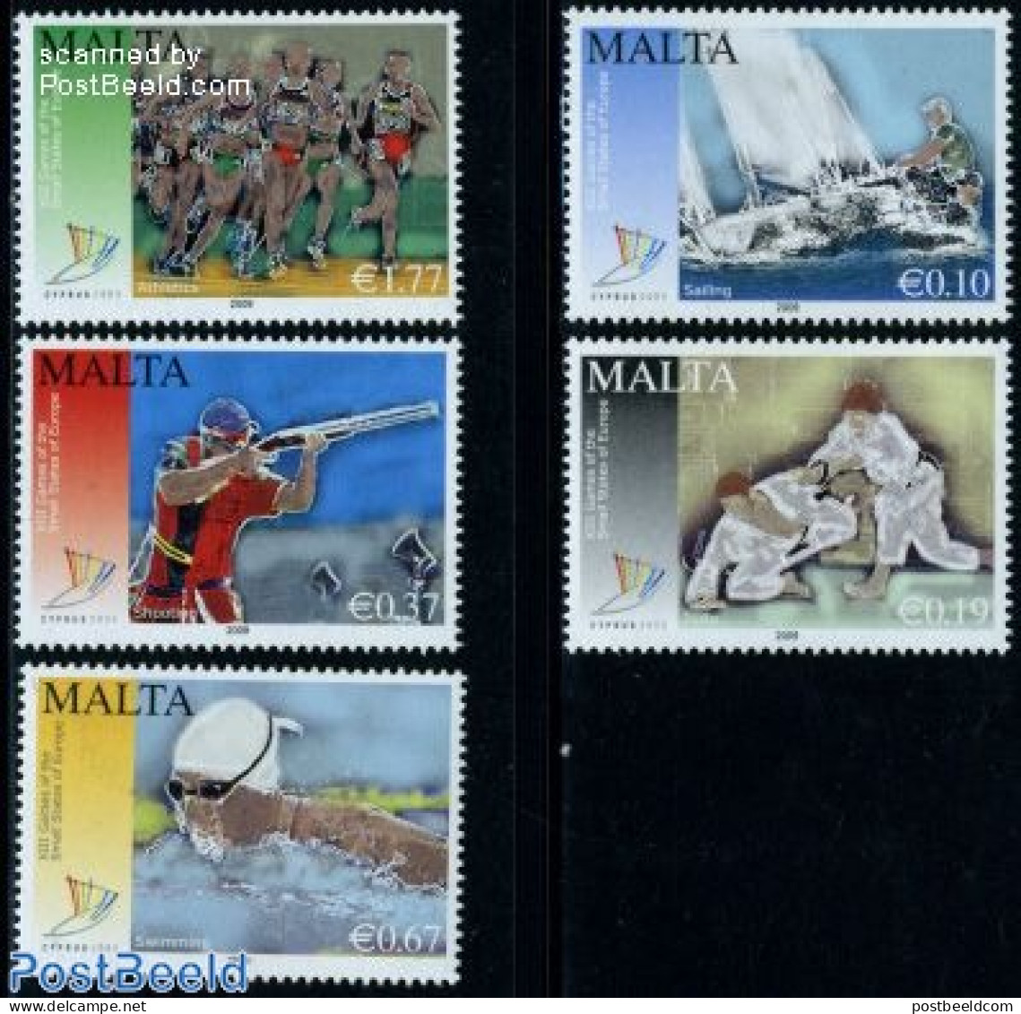 Malta 2009 Small European States Games 5v, Mint NH, History - Sport - Transport - Europa Hang-on Issues - Athletics - .. - European Ideas