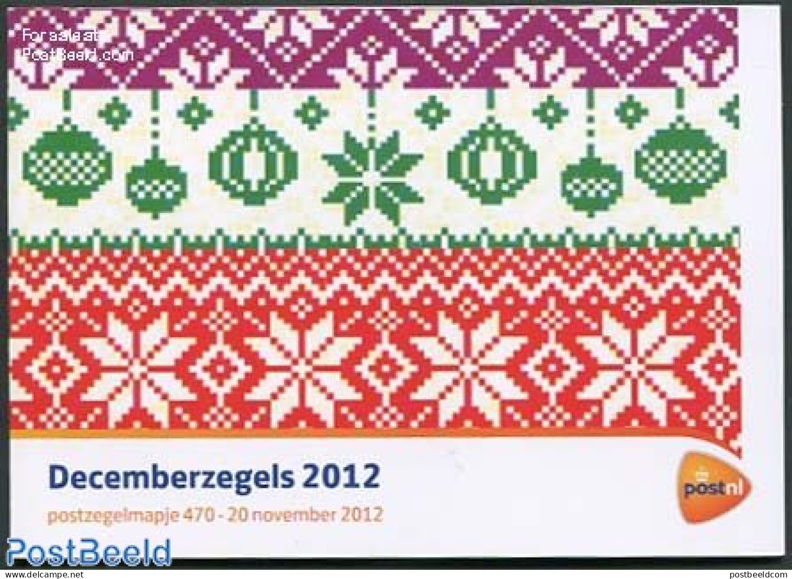 Netherlands 2012 Christmas, Presentation Pack 470, Mint NH, Religion - Various - Christmas - Textiles - Neufs