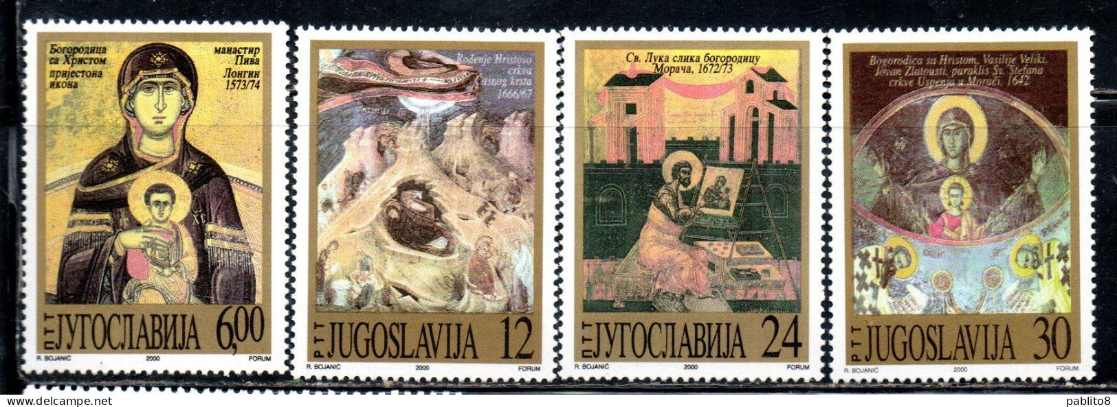 JUGOSLAVIA YUGOSLAVIA 2000 CHRISTMAS NATALE NOEL WEIHNACHTEN NAVIDAD COMPLETE SET SERIE COMPLETA MNH - Unused Stamps