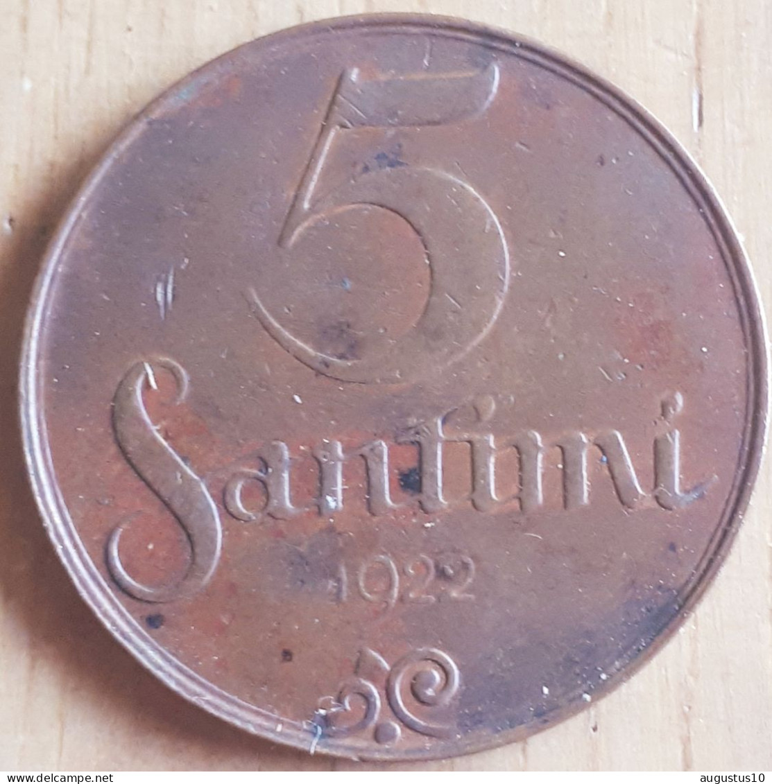 LETLAND : 5 SANTIMI 1922 -  KM 3 XF - Latvia