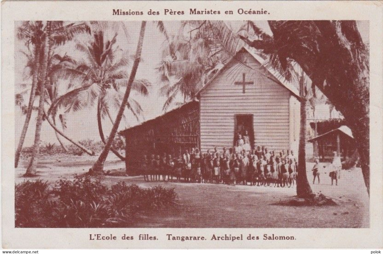 Cpa Archipel Des Salomon – Tangarare - L'Ecole Des Filles – Missions Des Pères Maristes En Océanie - Salomon
