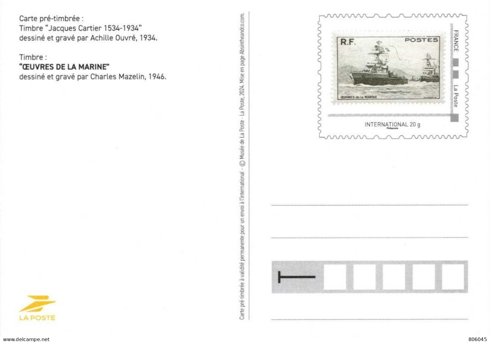 Carte Postale 2024 - Jacques Cartier - Prêts-à-poster:  Autres (1995-...)