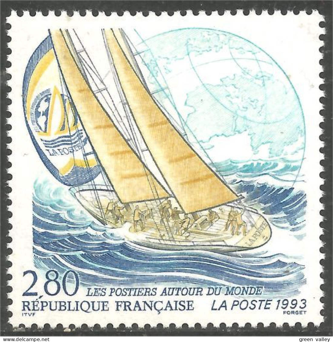 358 France Yv 2831 Postiers Voilier Sailing Boat Bateau Schiff MNH ** Neuf SC (2831-1c) - Zeilen