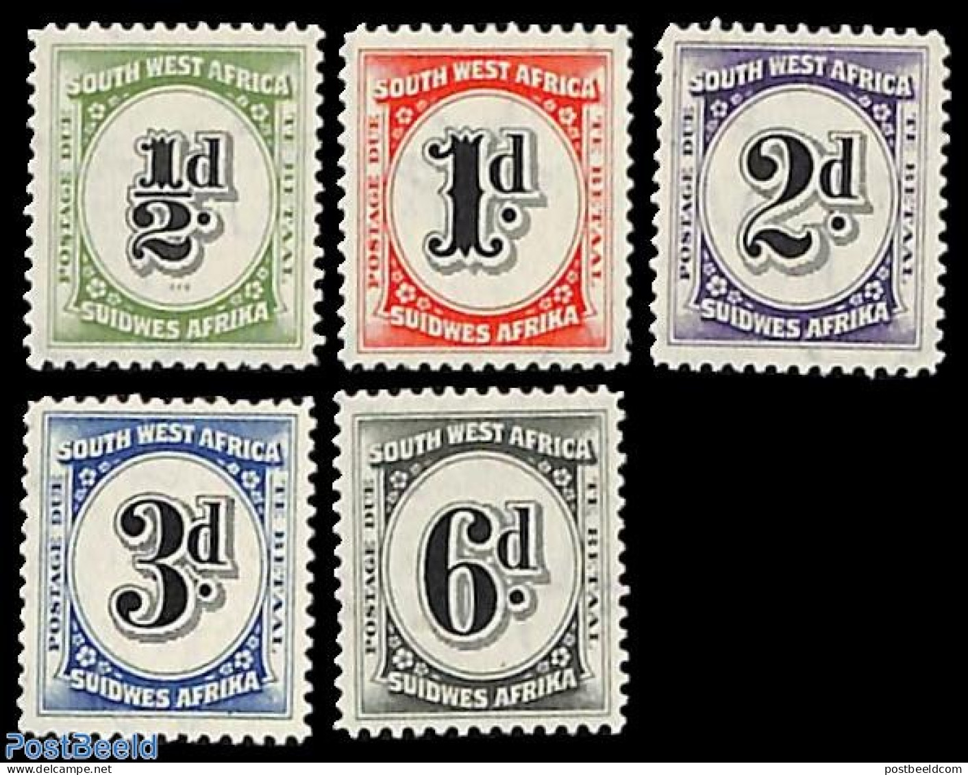South-West Africa 1931 Postage Due 5v, Unused (hinged) - Afrique Du Sud-Ouest (1923-1990)