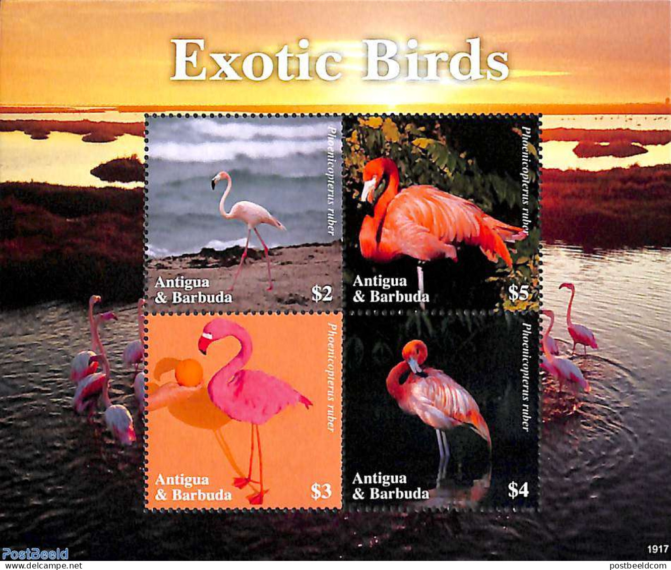 Antigua & Barbuda 2019 Exotic Birds 4v M/s, Mint NH, Nature - Birds - Antigua And Barbuda (1981-...)