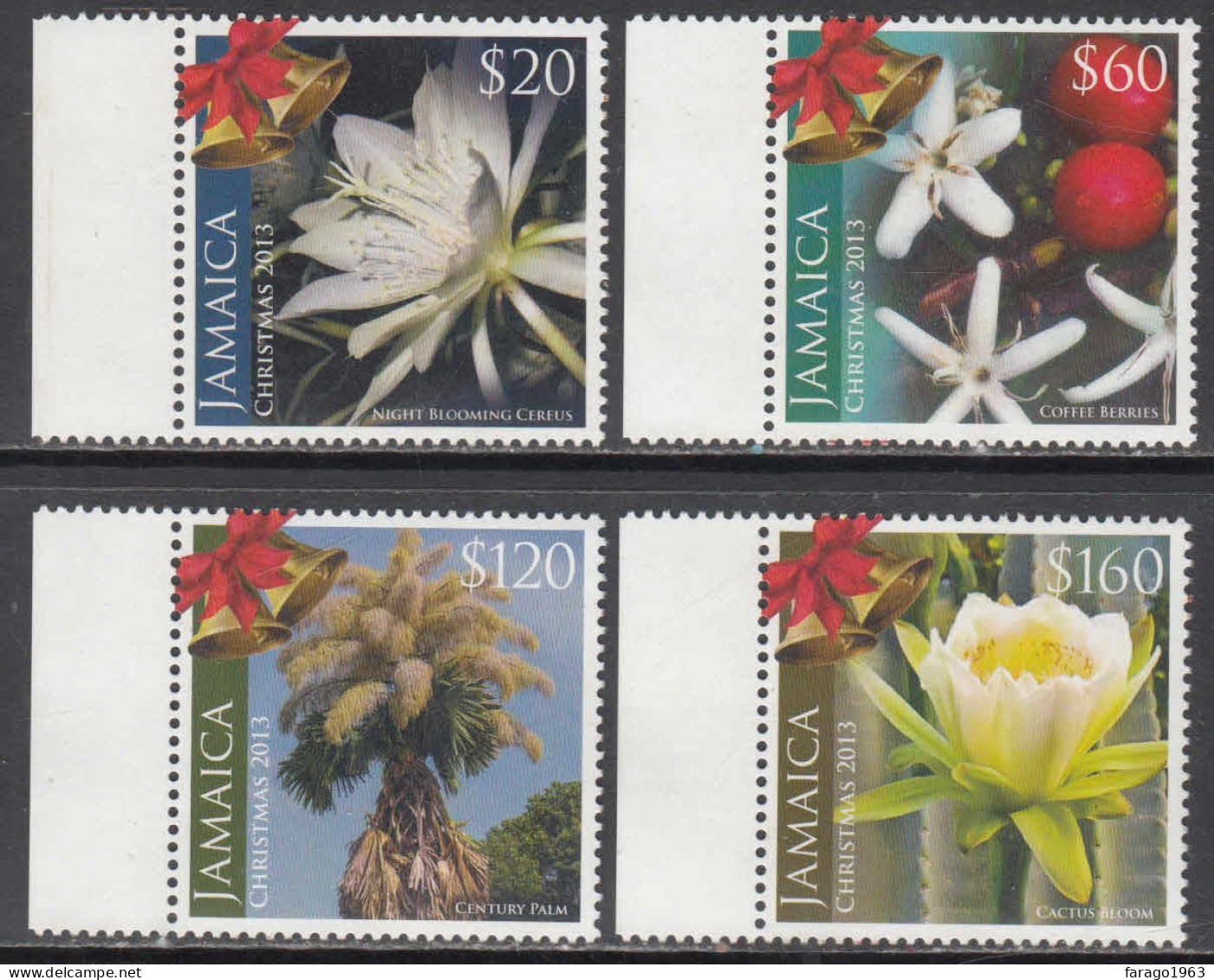 2013 Jamaica Christmas Noel Navidad Flowers Flora Complete Set Of 4 MNH @ BELOW FACE VALUE - Jamaica (1962-...)