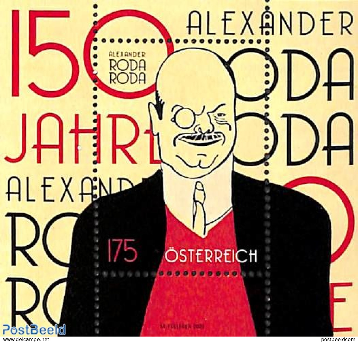 Austria 2022 Alexander Roda S/s, Mint NH, Art - Authors - Neufs