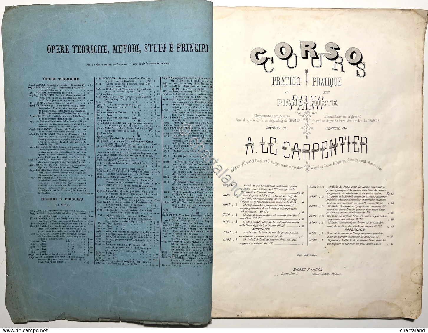 Spartiti - Cours Pratique De Piano Par A. Le Carpentier - Ed. 1890 Ca. - Autres & Non Classés