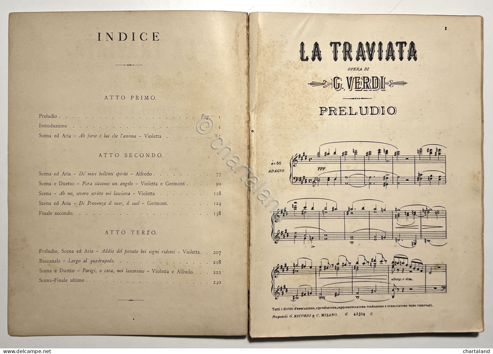Spartiti - G. Verdi - La Traviata: Opera In Tre Atti Di F. M. Piave - Ricordi - Autres & Non Classés