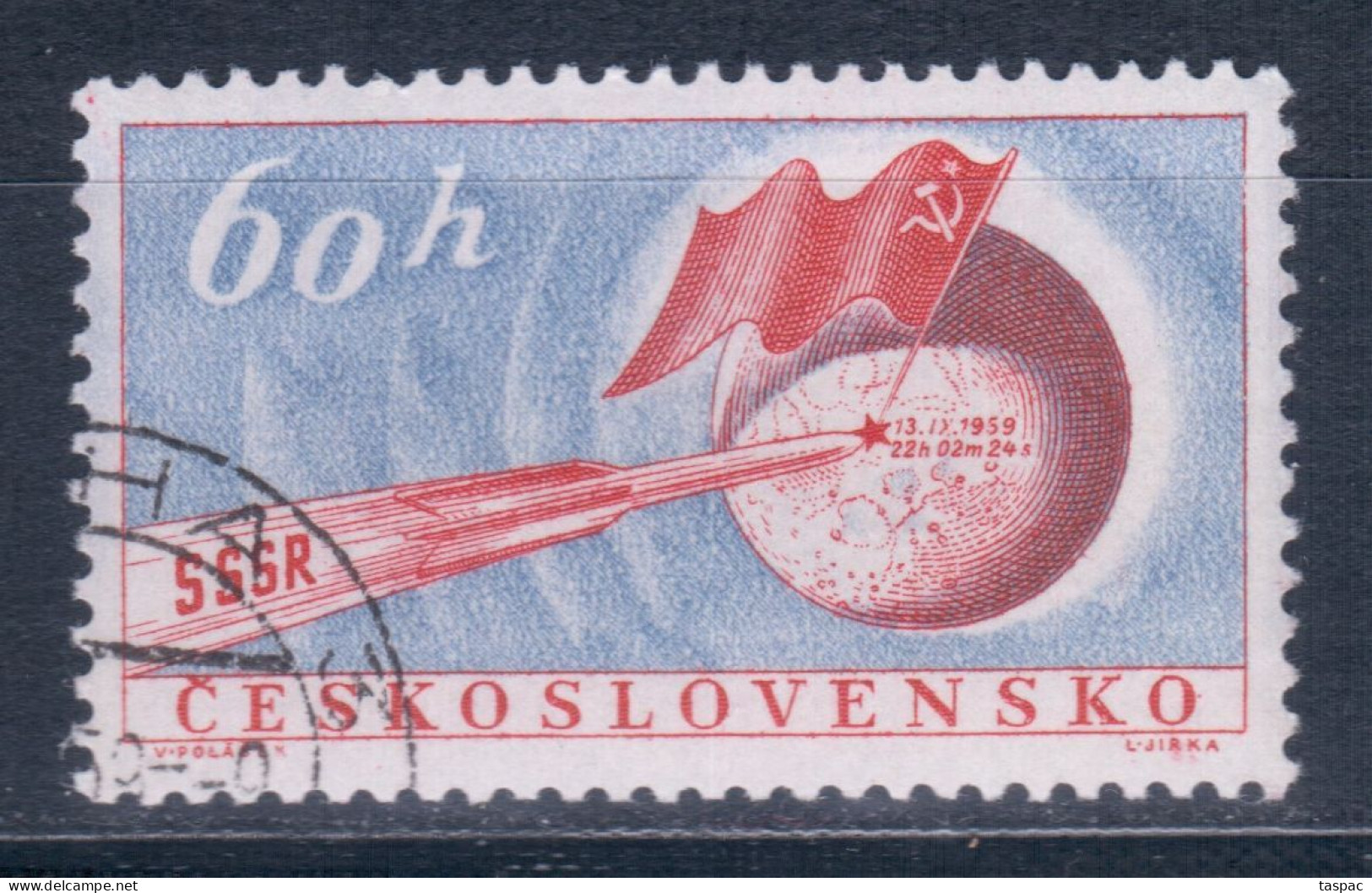 Czechoslovakia 1959 Mi# 1152 Used - Lunik 2 / Space - Europa