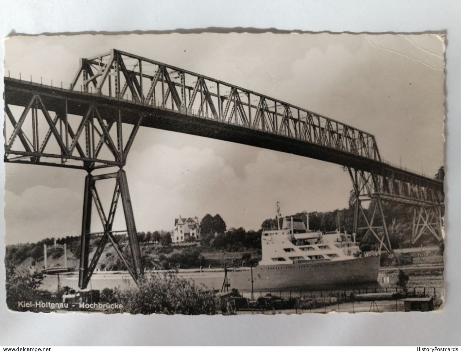 Kiel-Holtenau, Hochbrücke, Frachtschiff, Villa, 1961 - Kiel