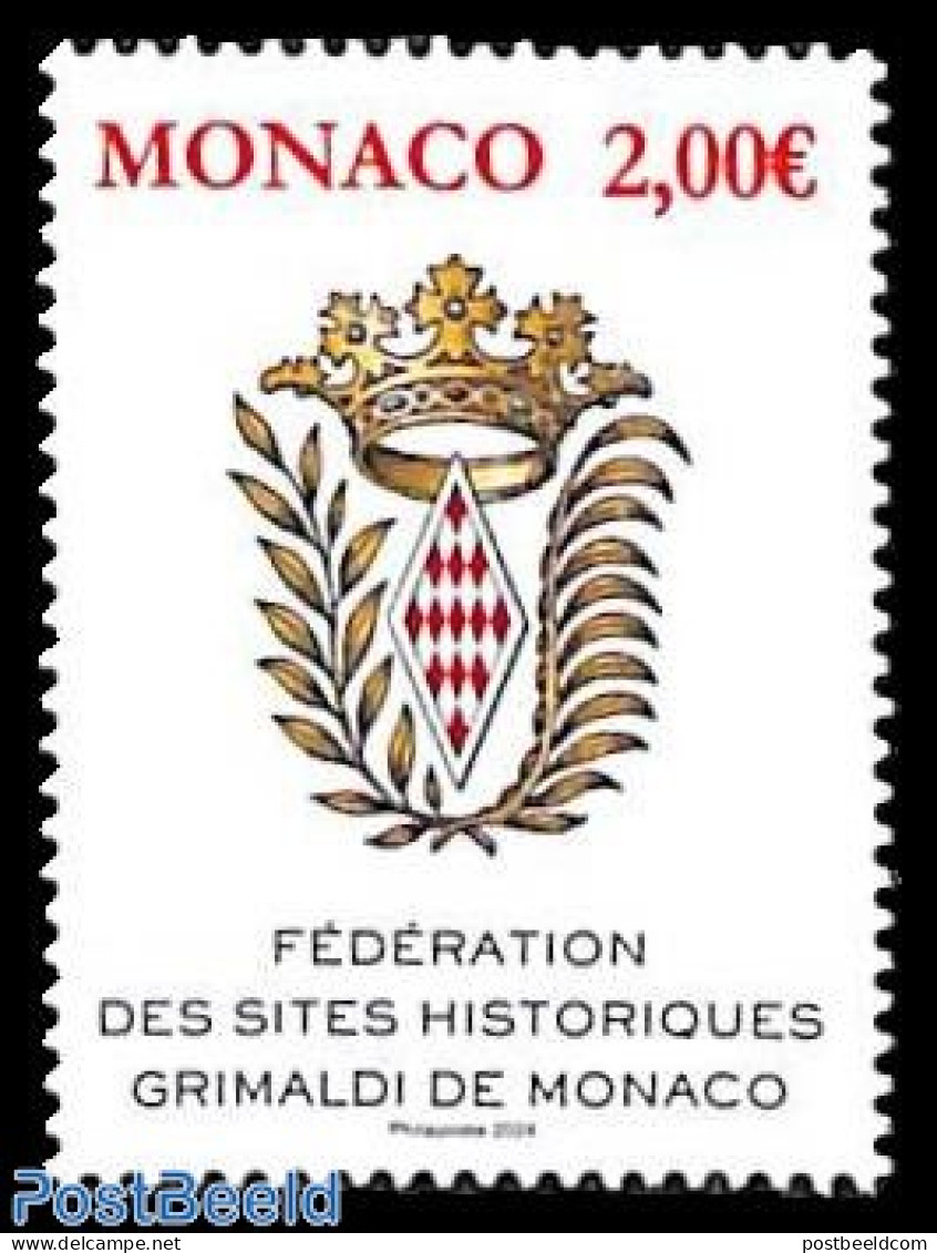 Monaco 2024 Federation Of Historic Grimaldi Locations 1v, Mint NH - Unused Stamps