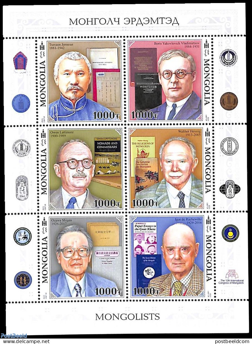 Mongolia 2023 Authors 6v M/s, Mint NH, Art - Authors - Books - Schrijvers