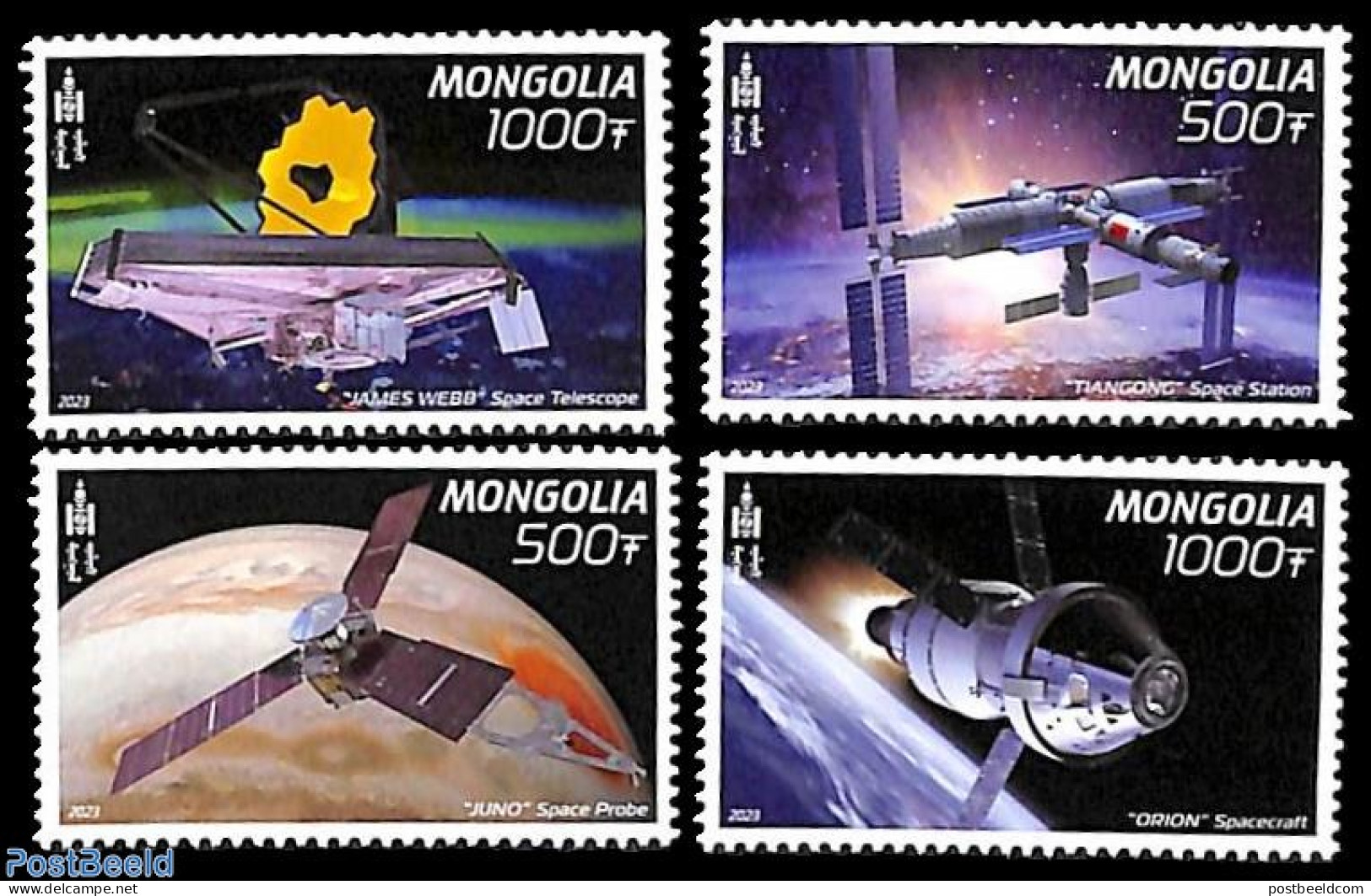 Mongolia 2023 Space Research 4v, Mint NH, Transport - Space Exploration - Mongolei