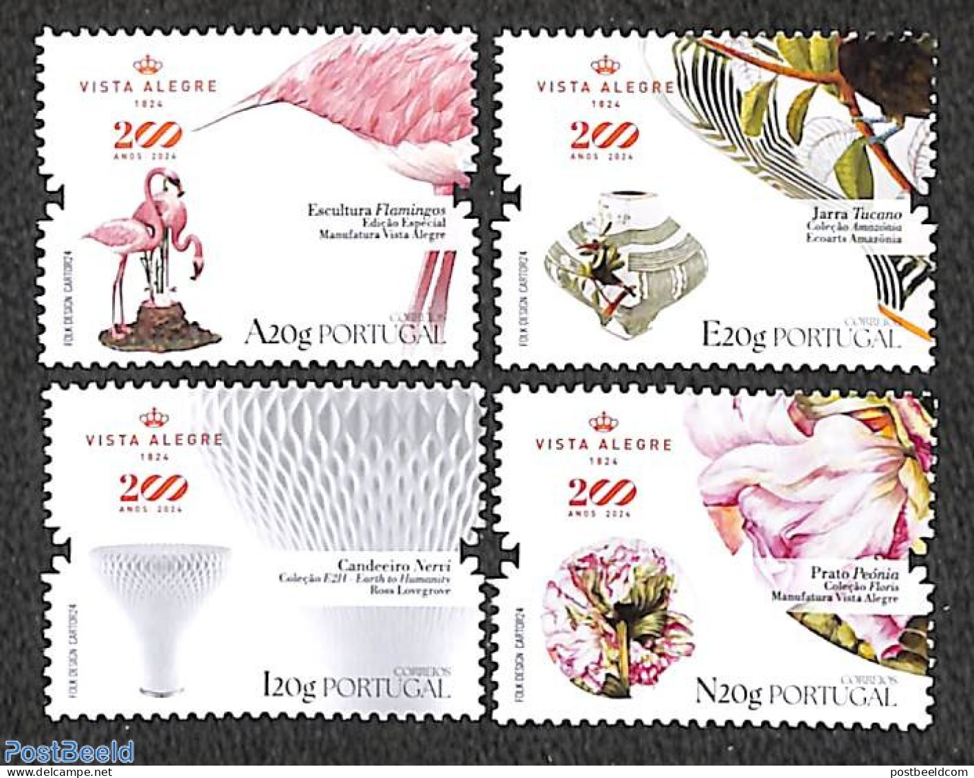 Portugal 2024 Vista Alegre 4v, Mint NH, Art - Ceramics - Unused Stamps
