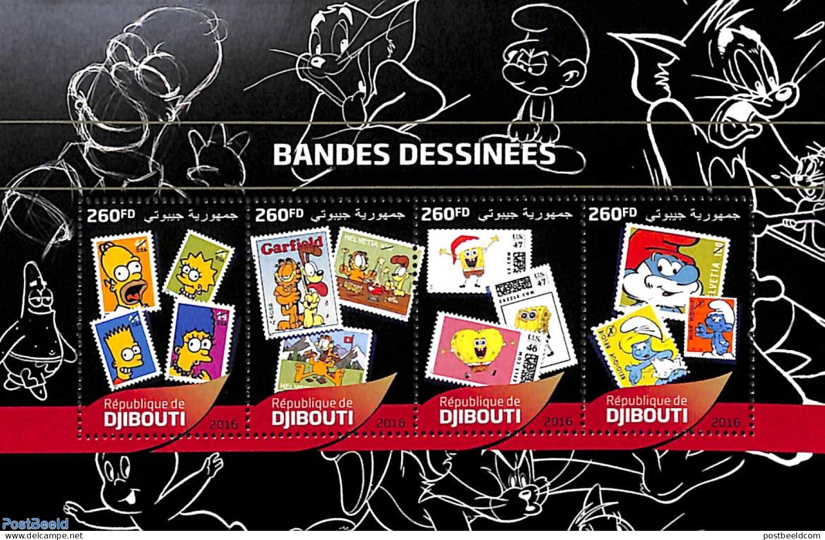 Djibouti 2016 Comics 4v M/s, Mint NH, Art - Comics (except Disney) - Bandes Dessinées
